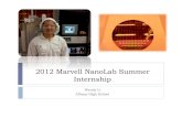2012 Marvell NanoLab Summer Internship · Internship Wendy Li Albany High School . Overview ... experience so much fun! • Thank you Ryan Rivers for being a wonderful mentor . Title: