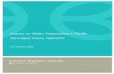 Inquiry on Water Corporation’s Tariffs REVISED FINAL REPORT · 2 Inquiry on Water Corporation’s Tariffs: Revised Final Report 1 Introduction On 28 September 2007, the Treasurer
