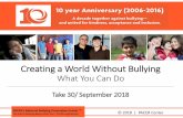 Creating a World Without Bullying · 2019-06-19 · student(s) doing the bullying has more physical, ... —Unite! — Unity Day - Wednesday, October 24, 2018 UNITY DAY: Together