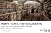 Machine Reading, Models and Applications...Ontology Reading Machine Reasoning Machine Structured Query Answer Textual Documents Knowledge Base approach [1] Machine Reading, Peñas