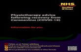 Physiotherapy advice following recovery from Coronavirus ... · This leaflet will give you physiotherapy advice to help you manage your symptoms now you are back home. In this leaflet