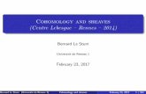 Cohomology and sheaves (CentreLebesgue–Rennes–2014) · 2020-05-27 · Cohomology and sheaves (CentreLebesgue–Rennes–2014) BernardLeStum Université de Rennes 1 February23,2017