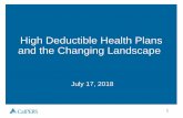 High Deductible Health Plans and the Changing Landscape · High Deductible Health Plans and the Changing Landscape . Agenda • High Deductible Health Plans: Pros and Cons – Neeraj