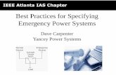 Best Practices for Specifying Emergency Power Systemsewh.ieee.org/r3/atlanta/ias/2017-2018_Presentations/2018-03-19_Be… · 19/03/2018  · Generator NFPA 110 Specification –Best