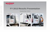 FY 2013 Results PresentationFY 2013 Results …FY 2013 Results PttiPresentation 3 For personal use only 4 For personal use only FY2013 HighlightsFY2013 Highlights • Revenue growth