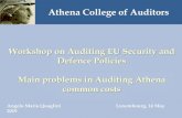 Athena College of Auditors · 2019-05-15 · Main problems in Auditing Athena common costs Athena College of Auditors. Angelo Maria Quaglini Luxembourg, 14 May 2019. Athena Mechanism.