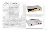 JS2 MkIII - New Audio MkIII.pdf · The USB connector allow the Jadis JS2 MKIII to be easilly recognized by any computer without particular driver installation. Just like the Jadis
