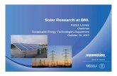 Solar Research at BNL - Energy.gov SOLAR...2010/10/12  · Solar Resource Data: sample rates up to 1 per second -Meteorological Data: sample rates up to 1 per second -Power Quality