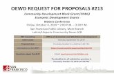 OEWD REQUEST FOR PROPOSALS #213 · • Design enhancements to any visible part of a retail or commercial building, the façade, including removing inappropriate exterior finishes