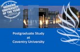Postgraduate Study at Coventry University · Coventry City Football Club and London Wasps Rugby Union team. The arena also hosts concerts and other events • Close to Shakespeare’s