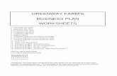 GREENWAY FARM'S BUSINESS PLAN WORKSHEETS...3. Production Plan 2009 4. Production Plan 2010 5. Production Plan 2011 6. Balance Sheet 7. Projected Equipment Purchasing Schedule 8. Inventory