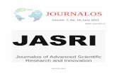 JOURNALOS€¦ · JOURNALOS Volume 7, No. 18, June 2013 ISSN: 219 318 11 JASRI Journalos of Advanced Scientific Research and Innovation Germany, 2013