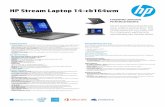 HP Stream Laptop 14-cb164wm - CNET Content Solutions · 2019-08-30 · HP Stream Laptop 14-cb164wm Completely connected. Perfectly productive. Get the essential productivity you want,