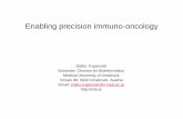 Enabling precision immuno-oncology - CDDF · Predictive markers for immunotherapy with anti-PD-1 antibodies in melanoma Publication Marker(s) Cohort size /p Value Johnson DB et al.,