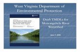 Draft TMDLs for Monongahela River Watershed · WVDEP TMDL Process (4 yrs) Stream Selection - (2/2014) Pre-TMDL monitoring, source identification and characterization - (7/2014 –