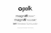 MAX - Polk Audio Documents/S… · El signo de admiración dentro de un triángulo equilátero tiene por objeto advertirle al usuario que hay información importante sobre operación