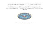 ANNUAL REPORT TO CONGRESS Military and Security ...€¦ · development of Chinese security strategy and military strategy, and of the military organizations and operational concepts,
