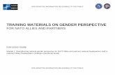 TRAINING MATERIALS ON GENDER PERSPECTIVE · 3 NON-SENSITIVE INFORMATION RELEASABLE TO THE PUBLIC NON-SENSITIVE INFORMATION RELEASABLE TO THE PUBLIC PREFACE In recognition of the 15th