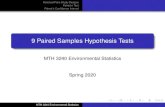 9 Paired Samples Hypothesis Tests - MSU Denver Sitessites.msudenver.edu/ngrevsta/wp-content/uploads/sites/416/2020/03… · Matched Pairs Study Designs Paired t Test Paired t Conﬁdence