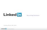 Recruiting Solutions · Recruiting Solutions 2. Leverage your teams’ profiles too 4 Summary I would love to help you be a part of our team in making LinkedIn THE social networking