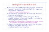 Inorganic Scintillators - University of Arizonaatlas.physics.arizona.edu/...S2015...inorganic-s11.pdf · Inorganic Scintillators ¾The physical processes leading to scintillation