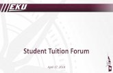 Student Tuition Forum - president.eku.edu · Flex Dollars Included Total Meals per Semester Rate 2013-14 $ % Residential Unlimited Meal Membership $ 304 +200 $ 1,760 1,715.00 $ 2.62%45