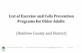 List of Exercise and Falls Prevention Programs for Older ...€¦ · Exercise limit the effects of living with a chronic health condition. Heart Wise Exercise partners with community