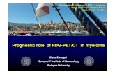 Prognostic role of FDG-PET/CT in myeloma · PROGNOSTIC VALUE OF PET/CT AT DIAGNOSIS IN ASCT CANDIDATES 0.00 0.20 0.40 0.60 0.80 1.00 0 12 24 36 48 60 72 84 months PFS N° FLs ≤