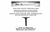 SOLAR PEST REPELLER REPULSEUR SOLAIRE D’ANIMAUX … · ECOLÓGICO SOLAR User’s Manual Notice D’utilisation Manual del Usario . The Solar Pest Repeller works day and night to