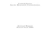 United States Arctic Research CommissionAnnual Report of the UNITED STATES ARCTIC RESEARCH Commission to the PRESIDENT and CONGRESS of the United States Fiscal Year 2005 United States