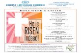 HOLY WEEK & EASTER · 2019-09-03 · 1 Monday, April 15 HAROR LIGHTS HOLY WEEK/EASTER 2019 ISSUE 385 As a uniquely metropolitan congregation, the people of Christ Lutheran Church