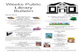 Weeks PublicWeeks Public Library Library BulletinBulletin · Lego Building DayLego Building DayLego Building Day Wednesday, March 2Wednesday, March 2 10:3010:30- ---11:30am11:30am11:30am