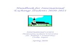 Handbook for International Exchange Students 2020-2021 Handbook for International Exchange Students