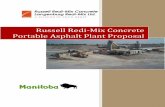 Russell Redi‐Mix Concrete Portable Asphalt Plant Proposal · 2019-01-25 · resulting increase in asphalt volumes, RRMC saw an oppurtunity to enter into the asphalt paving market