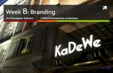 Week 8: Branding...Product planning, packaging, branding ! Pricing ! Advertising ! Distribution & Selling ! Public relations – not just with customers but all players in the business