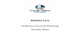Minutes - Cook Shire Council · RESOLUTION 2016/48 Moved: Cr Alan Wilson Seconded: Cr John Giese That the minutes of the Ordinary Meeting held on 21 June 2016 be confirmed. CARRIED