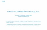 American International Group, Inc. · 2020-06-20 · American International Group, Inc. Quarterly Financial Supplement Fourth Quarter 2013 All financial information in this document