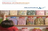 AkzoNobel Surface Chemistry Choice of Hydrotrope · Multifunctional hydrotropes are cosurfactants that bring additional value to formulations in synergy with the primary surfactant.