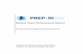 Review Team Performance Report - Rhode Island · 2017-01-18 · Review Team Performance Report October 23, 2016 to October 26, 2016 Rhode Island College/Teach for America Rhode Island