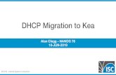 DHCP Migration to Kea...Jun 10, 2019  · removed the dynamic DNS zones to make it ﬁt the screen! • Over the next slides, a number of conﬁguration snippets with more complex
