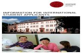 INFORMATION FOR INTERNATIONAL STUDENT APPLICANTS · Study requirements 10 Proficiency in German 10 ... Institutions responsible for recognition of study periods 47 Temporary accommodation