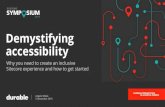 Demystifying Accessibility: Why you need to create …...2019/11/05  · Web Content Accessibility Guidelines WCAG 2.1 — The standard for creating and evaluating accessible web sites