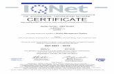 Harter Edelstahl - Rohrzubehör · CERTIFICATE DQS Holding GmbH has issued an IQNet recognized certificate that the organization Harter GmbH - SSI-I GmbH 1m Mühlegrün 4 77716 Haslach