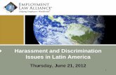 Harassment and Discrimination Issues in Latin … Point...Harassment Prohibited – Mexico • There are no references on harassment by and between individuals at the same level or