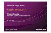 Investor & Analyst Briefing and... · Investor & Analyst Briefing - Computershare Limited. State of play › M&A activity remains subdued but we continue to pick up the majority of