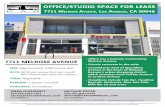 OFFICE/STUDIO SPACE FOR LEASE€¦ · Melrose Avenue • Private restroom in the suite • Located just west of Spaulding Avenue in the heart of Melrose . Avenue’s urban shopping