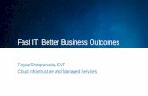 Fast IT: Better Business Outcomes · Faiyaz Shahpurwala, SVP Cloud Infrastructure and Managed Services . We Are in a Digital Revolution . Technology Is Enabling Innovation and Disruption