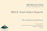 09/13: Team Status Reports - Michigan State Universitycse498/2017-08/schedules/all-hands-meetings/... · Android Studio 2.3.3, Installed Google Tango SDK, Installed Sync 3 Emulator,