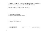 2012 IEEE International ; 2 - gbv.de · 2012IEEEInternationalEnergy ConferenceandExhibition (ENERGYCON2012) Florence,Italy 9-12September2012 Pages623-1112 IEEECatalogNumber: CFP1233M-PRT