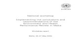 National workshop - Implementing the conclusions and ...€¦ · Implementing the conclusions and recommendations of the EHPR in Malta page 2 Based on the conclusions and recommendations